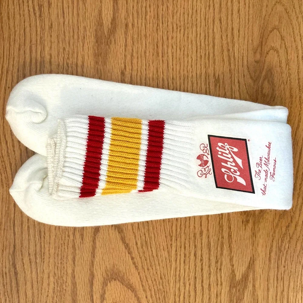 Vintage 70s Schlitz Beer Athletic Tube Socks Deadstock Large 10-13 - Picture 3 of 5
